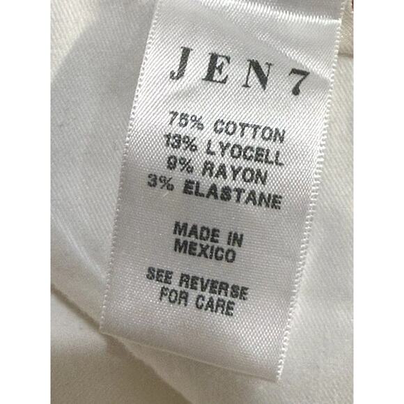 JEN7 by 7 For All Mankind Ankle Straight Jeans Size 16 White enhanceME Slimming - Picture 4 of 5